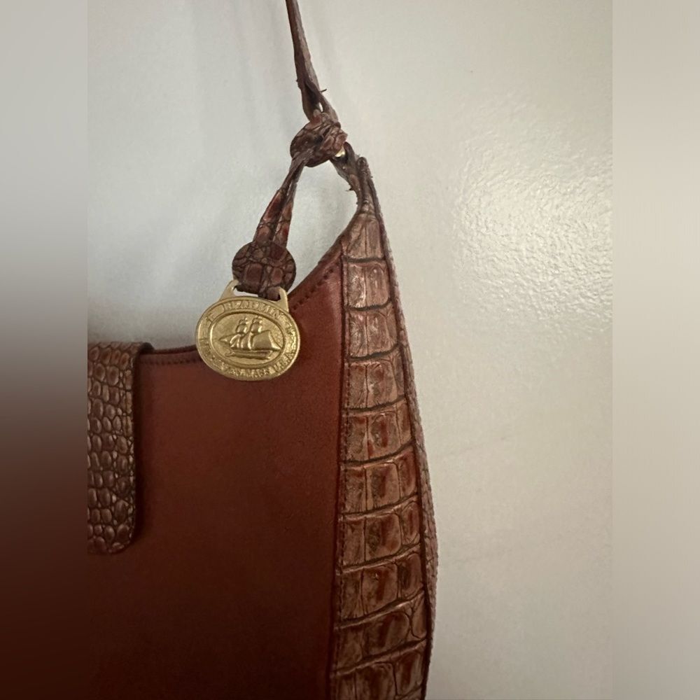 NWOT Brahmin Pecan Embossed Leather Shoulder Brown Women's Bag - Picture 5 of 15